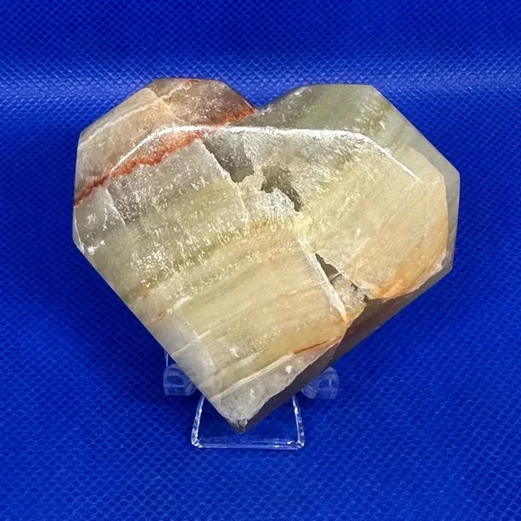 Green Onyx Faceted Heart - Picture 5 of 5